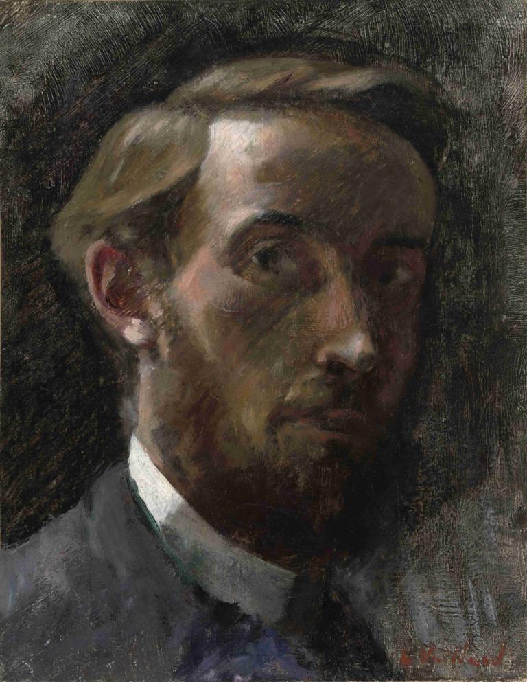 Self-Portrait, Aged 21,Selvportræt, 21 år,Edouard Vuillard,Oliemaleri,Oliemaleri, solo, 1 dreng