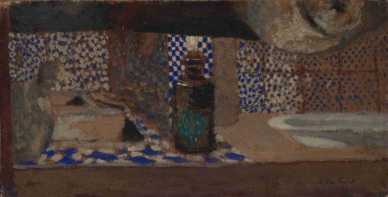 The Kitchen,Köket,Edouard Vuillard,Oljemålning,Oljemålning, solo, 1 tjej, svarta huvudbonader, hatt, skjorta