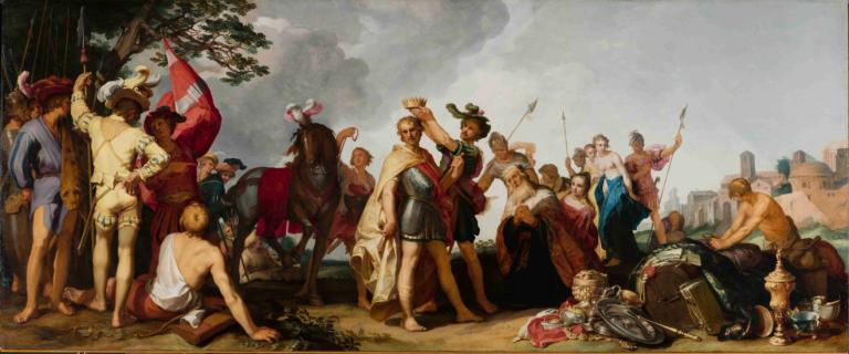 Coronation Scene,Szene der Krönung,Abraham Bloemaert,Ölgemälde,Ölgemälde, Kunstparodie, Waffe, barfuß