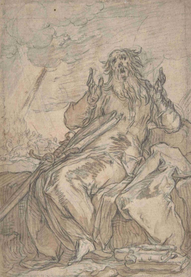 Saint Paul Seated, with his Conversion in the Background,Sankt Paulus sittande