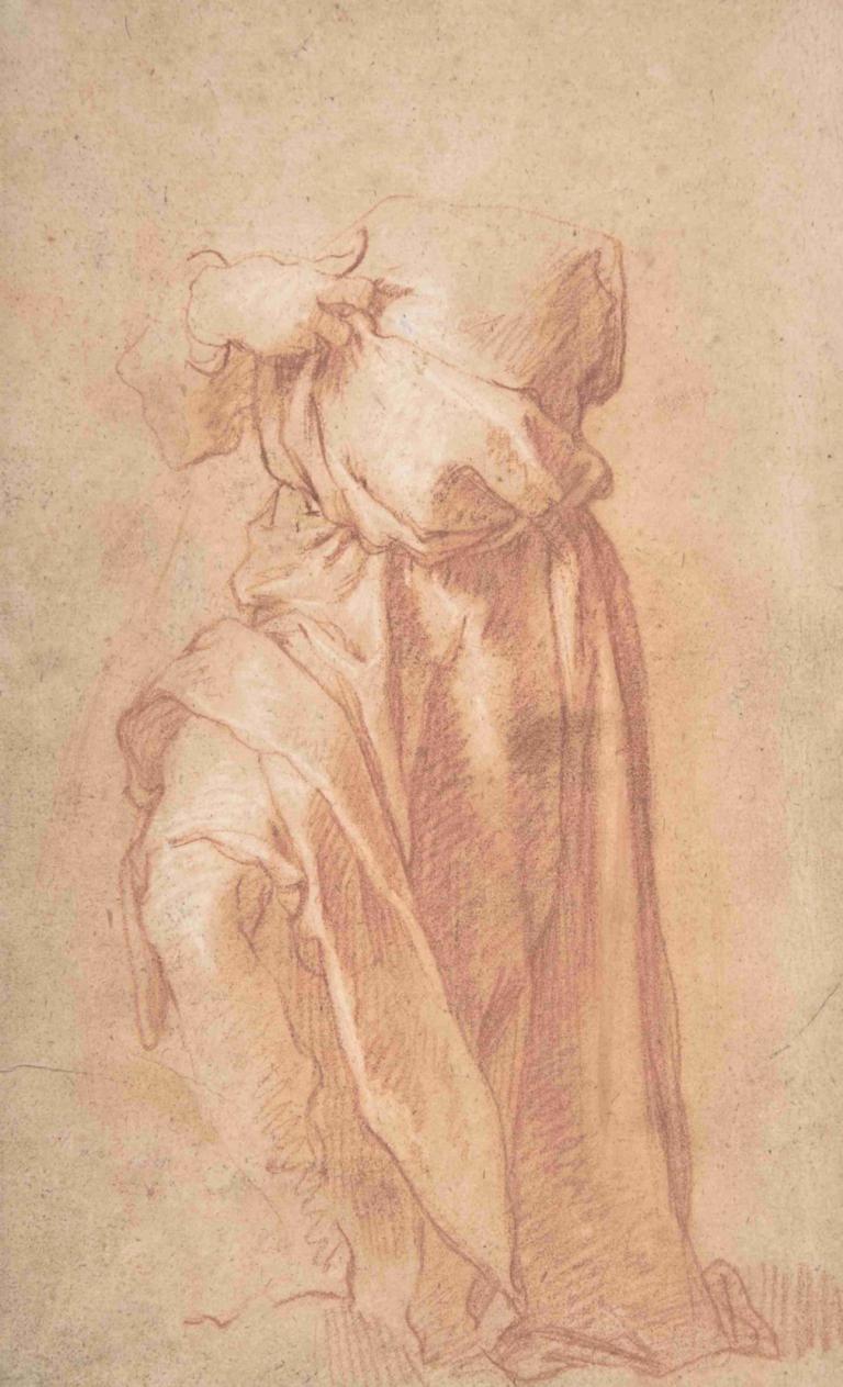 Study of a Headless Draped Figure with Arms Crossed,Studie av en huvudlös draperad figur med korslagda armar