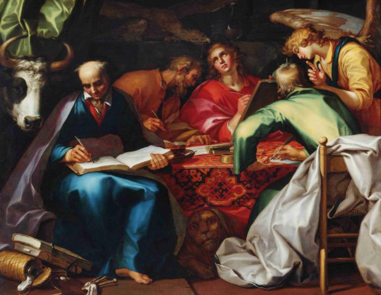 The Four Evangelists,De fyra evangelisterna,Abraham Bloemaert,Oljemålning,Oljemålning, konstparodi