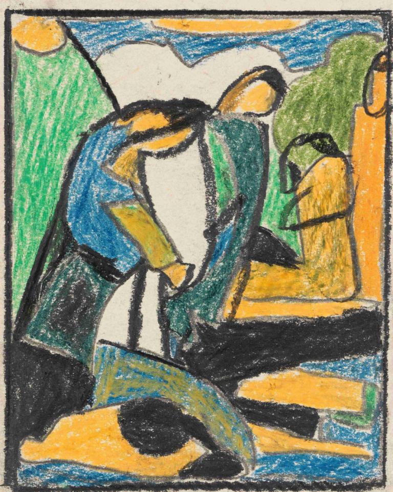 Figurale Komposition,Composition figurative,Adolf Hölzel,Peinture à l'huile,Peinture à l'huile