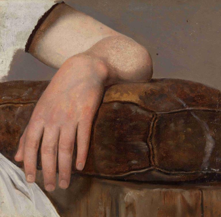 A Woman's Arm,Adolph Tidemand,Oil Painting,Oil Painting, realistic, solo, 1girl, traditional media, close-up