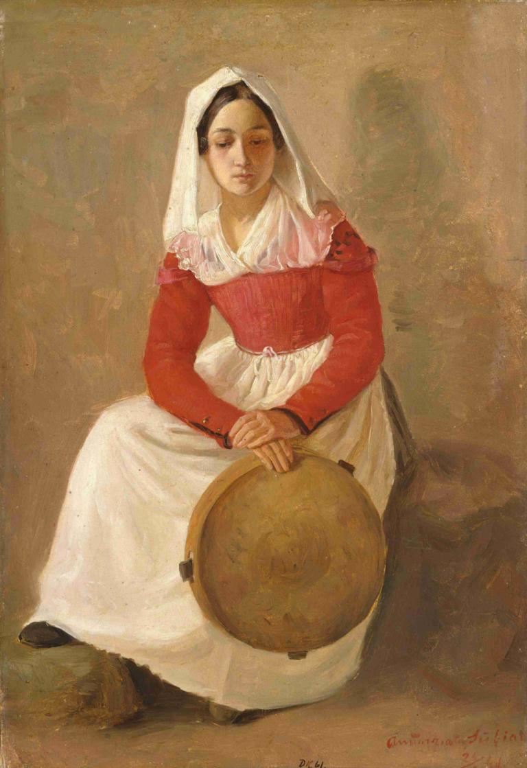 A women named Anunziata in Subiaco,Kobieta o imieniu Anunziata w Subiaco,Adolph Tidemand,Obraz olejny