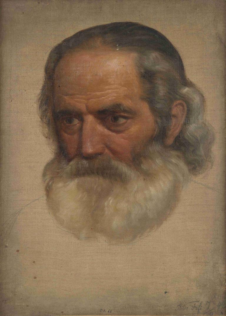 Portrait Study of an old Man,Portretna študija starega moškega,Adolph Tidemand,Oljna slika,Oljna slika