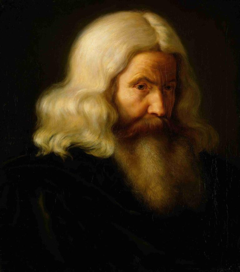 Study of an old Man,Študija starega človeka,Adolph Tidemand,Oljna slika,Oljna slika, 1 fant, solo