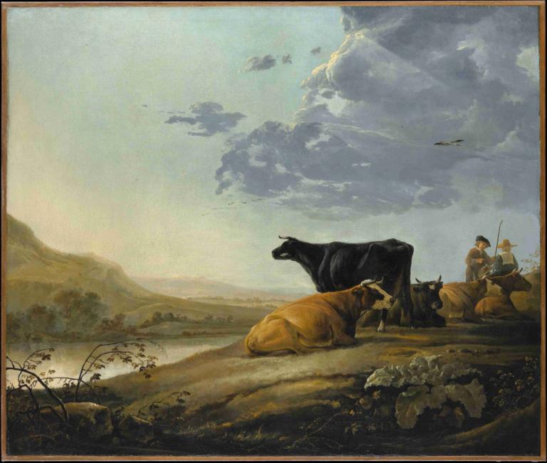 Young Herdsmen with Cows,Νέοι βοσκοί με αγελάδες,Aelbert Cuyp,Ελαιογραφία,Ελαιογραφία, σε εξωτερικό χώρο