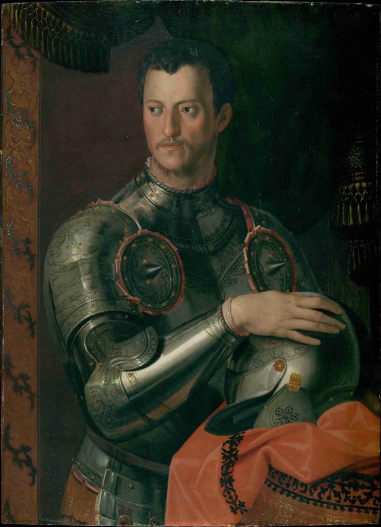 Cosimo I De' Medici,Agnolo Bronzino,Yağlı boya,Yağlı boya, 1 oğlan, zırh, kask, erkek odak, solo, gerçekçi