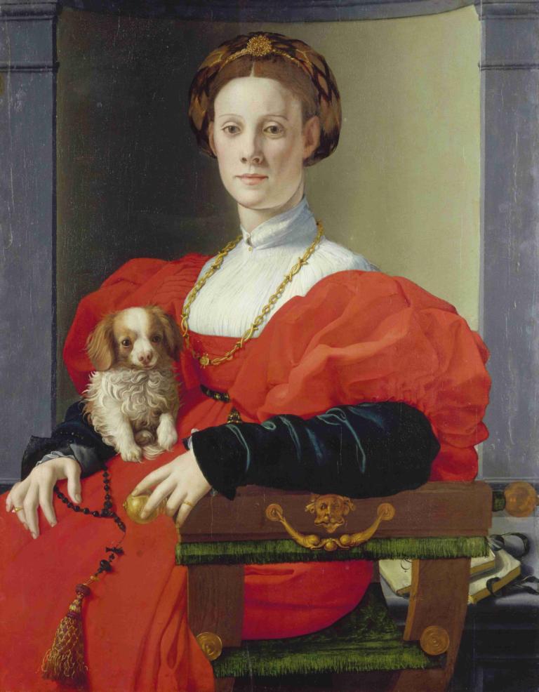 Portrait of a Lady in Red (Francesca Salviati),Porträt einer Dame in Rot (Francesca Salviati),Agnolo Bronzino