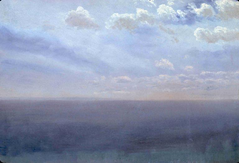 Cloud Study with Sea and Sky,Albert Bierstadt,Oil Painting,Oil Painting, scenery, cloud, no humans, sky