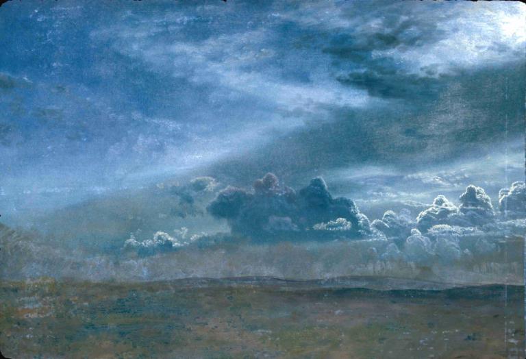 Landscape With Stormy Clouds,风云景色,Albert Bierstadt,阿尔伯特-比尔斯塔特,油画,油画, 风景, 云, 没有人类, 天空, 传统媒体, 户外, 多云的天空, 绘画（中）