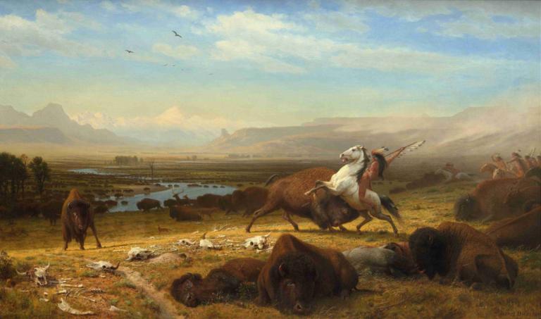 The Last of the Buffalo,Το τελευταίο βουβάλι,Albert Bierstadt,Ελαιογραφία,Ελαιογραφία, σε εξωτερικό χώρο