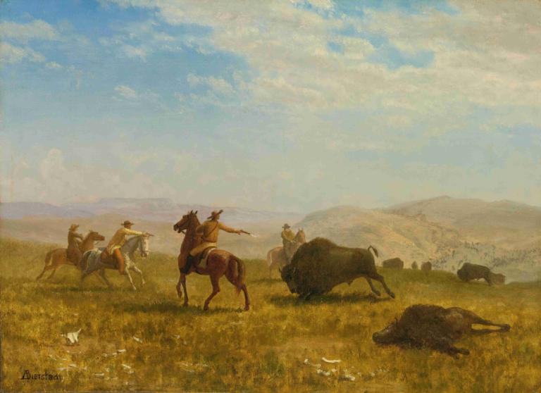 The Wild West,Η Άγρια Δύση,Albert Bierstadt,Ελαιογραφία,Ελαιογραφία, σε εξωτερικό χώρο, άλογο, ουρανός