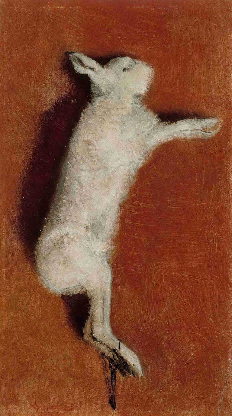 Dead Hare, Study,Mrtvi zajec, študija,Albert Edelfelt,Oljna slika,Oljna slika, brez ljudi, solo, žival