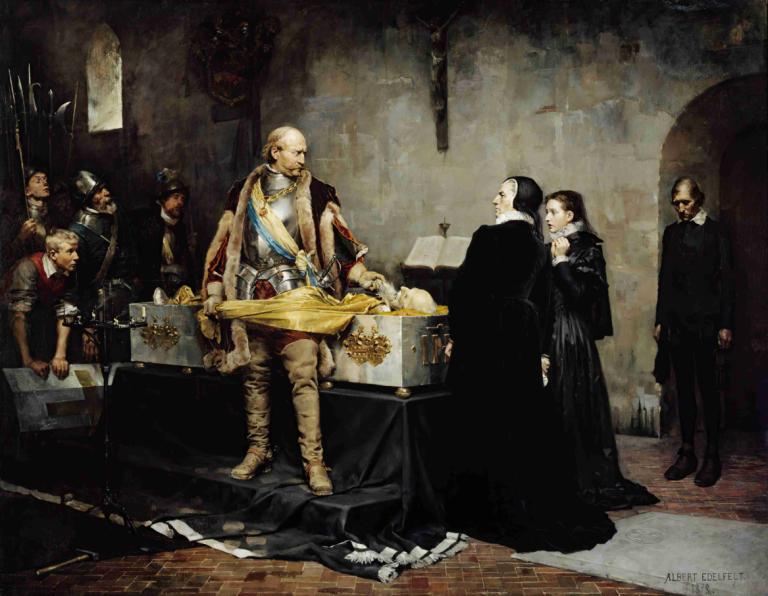 Duke Karl Insulting The Corpse Of Klaus Fleming,Hertug Karl fornærmer Klaus Flemings lig,Albert Edelfelt