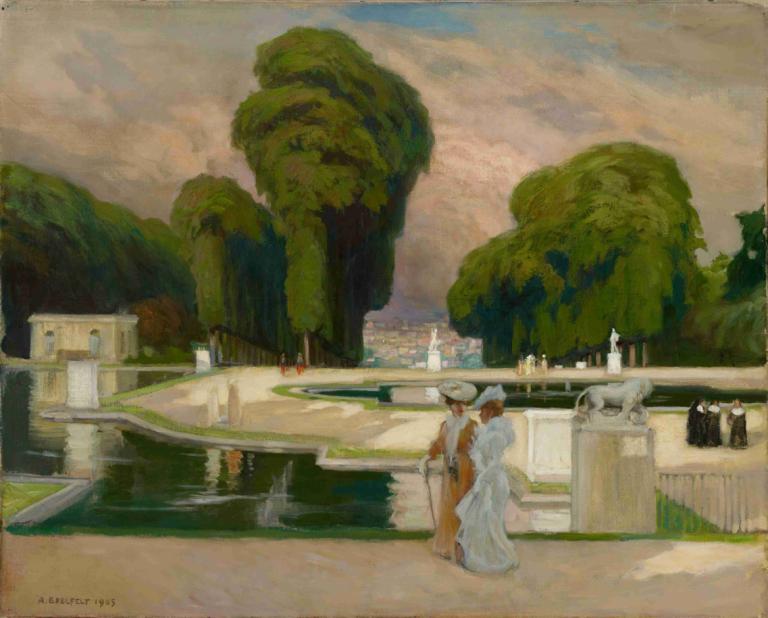 From St. Cloud Park, Paris,St. Cloud Park, Paris'ten,Albert Edelfelt,Yağlı boya,Yağlı boya, ağaç, açık havada