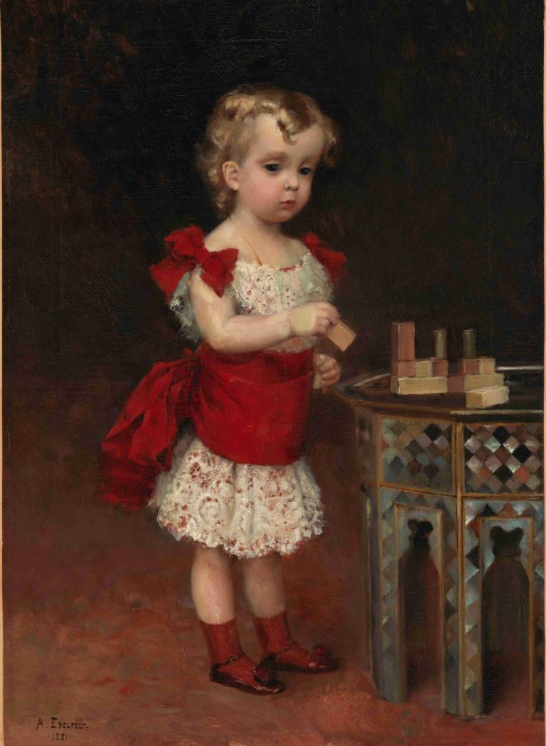 Grand Duke Andrei Vladimirovich as a child,Albert Edelfelt,Oil Painting,Oil Painting, 1girl, solo