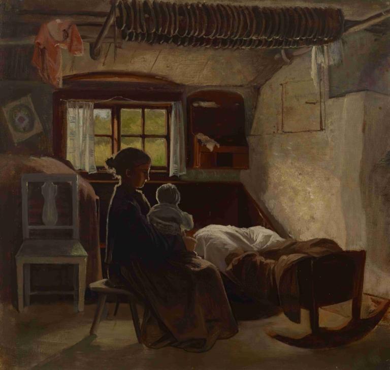 Interior View Of A Uusimaa Living Room,Vista interior de un salón Uusimaa,Albert Edelfelt,Pintura al óleo