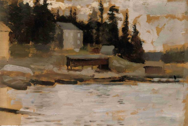 Landscape Sketch from Hamari,Landskabsskitse fra Hamari,Albert Edelfelt,Oliemaleri,Oliemaleri, udendørs, solo