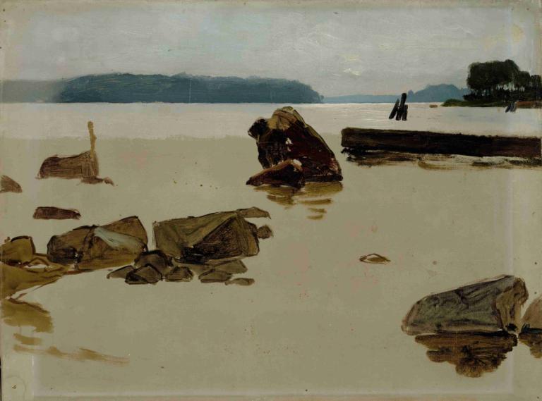 Open Sea off Haikko, study for Boys Playing on the Shore,하이코 앞바다, 해안에서 노는 소년들을 위한 공부,Albert Edelfelt,알버트 에델펠트