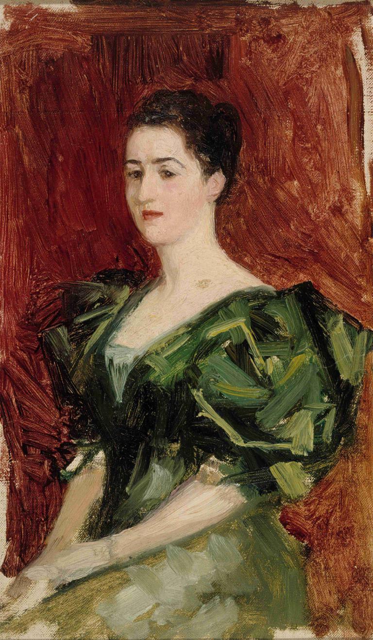 Portrait Of Mrs. Dagmar Dippell, Compositional Sketch,ダグマー・ディッペル夫人の肖像、構成スケッチ,Albert Edelfelt,アルバート・エーデルフェルト