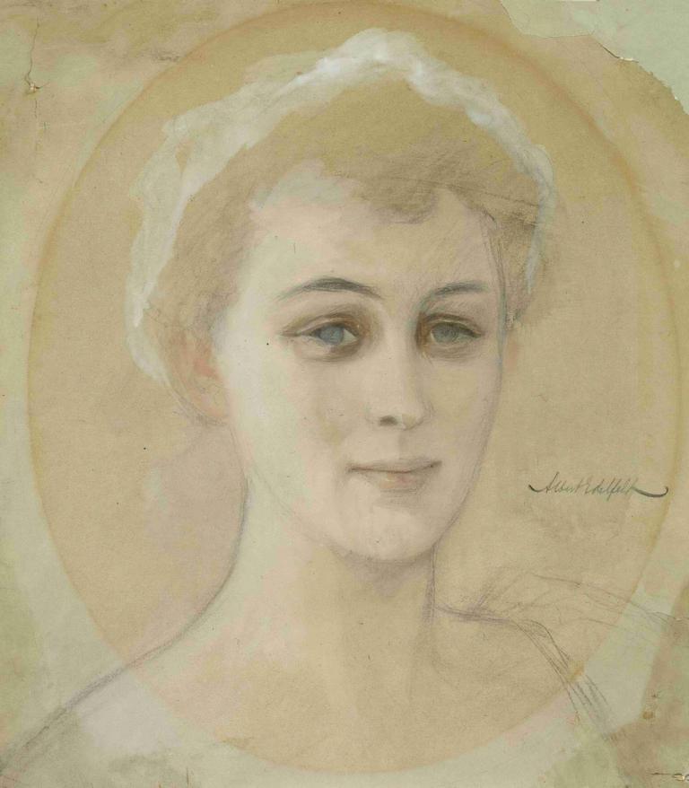 Portrait Study Of Baroness Naomi (Emi) De La Chapelle,나오미 (에미) 드 라 샤펠 남작 부인의 초상화 연구,Albert Edelfelt,알버트 에델펠트