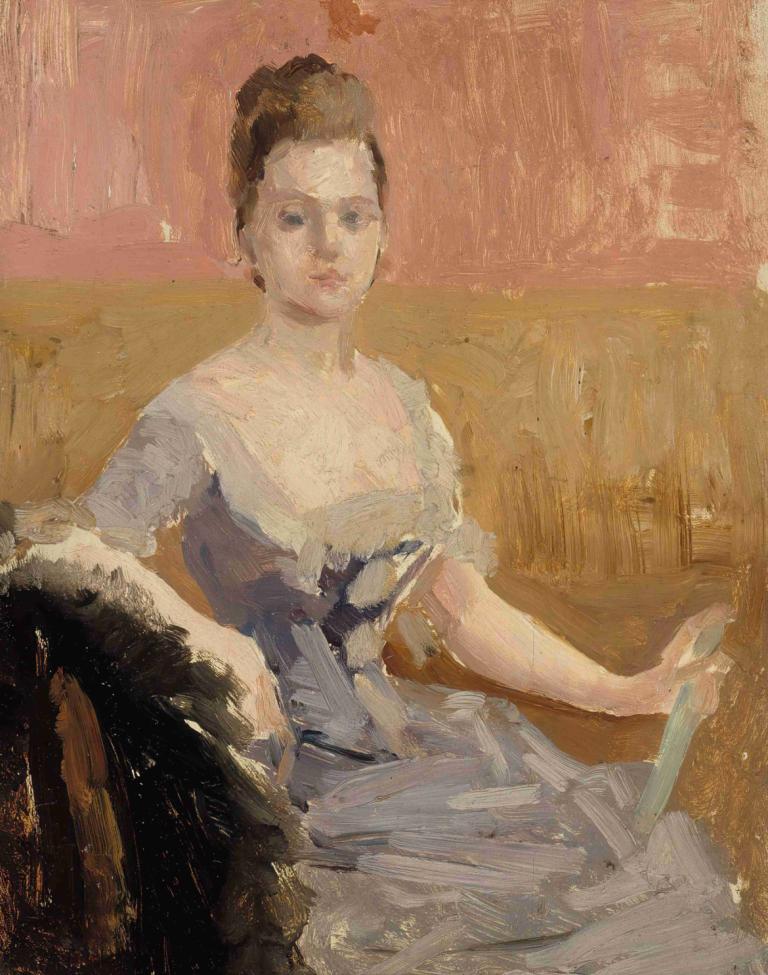 Portrait Study Of Countess Augusta Lewenhaupt,Portrætstudie af grevinde Augusta Lewenhaupt,Albert Edelfelt