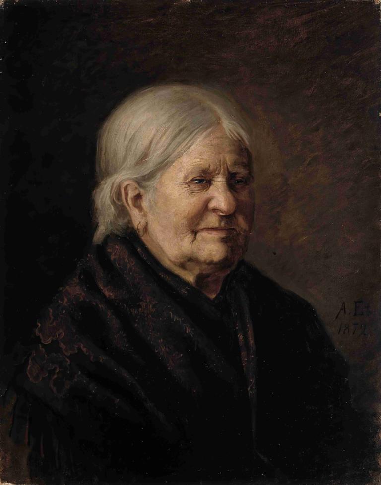 Portrait of Fredrika Snygg (Tajta),Portræt af Fredrika Snygg (Tajta),Albert Edelfelt,Oliemaleri,Oliemaleri