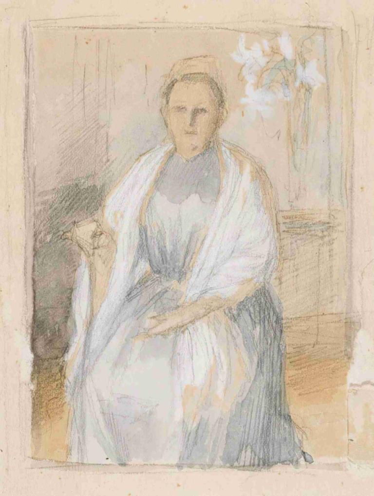 Portrait of Mrs. Anna Sinebrychoff, Sketch,Portret pani Anny Sinebrychoff, szkic,Albert Edelfelt,Obraz olejny