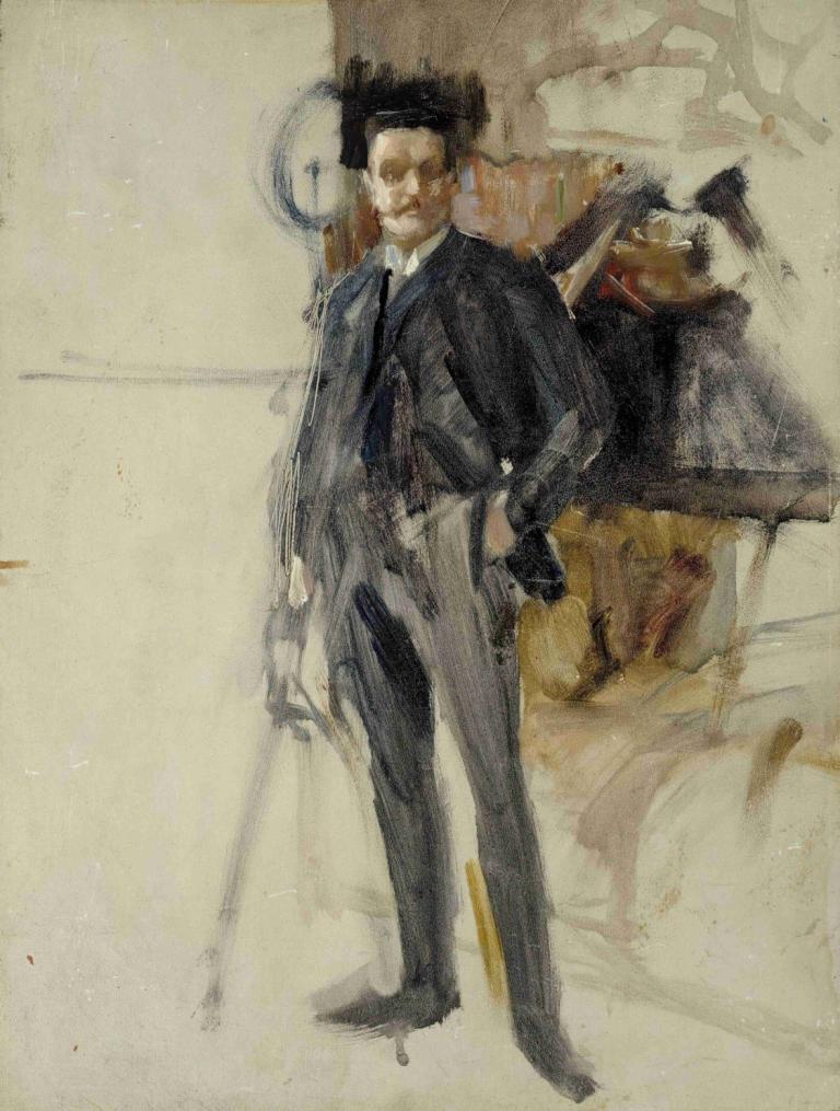 Self-Portrait, Sketch,Albert Edelfelt,Oil Painting,Oil Painting, 1boy, male focus, solo, formal, suit