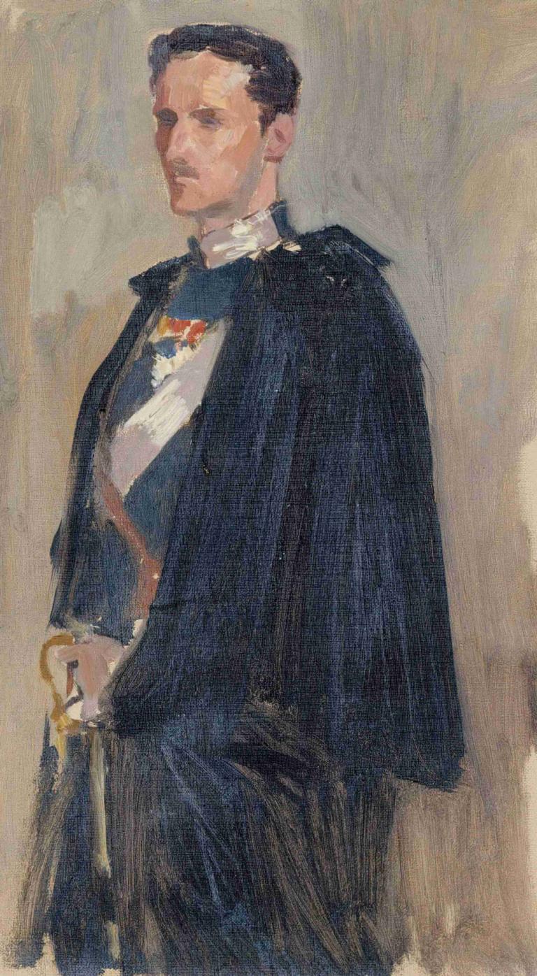 Skecth for the Portrait of Prince Carl,Albert Edelfelt,Oil Painting,Oil Painting, solo, 1boy, male focus