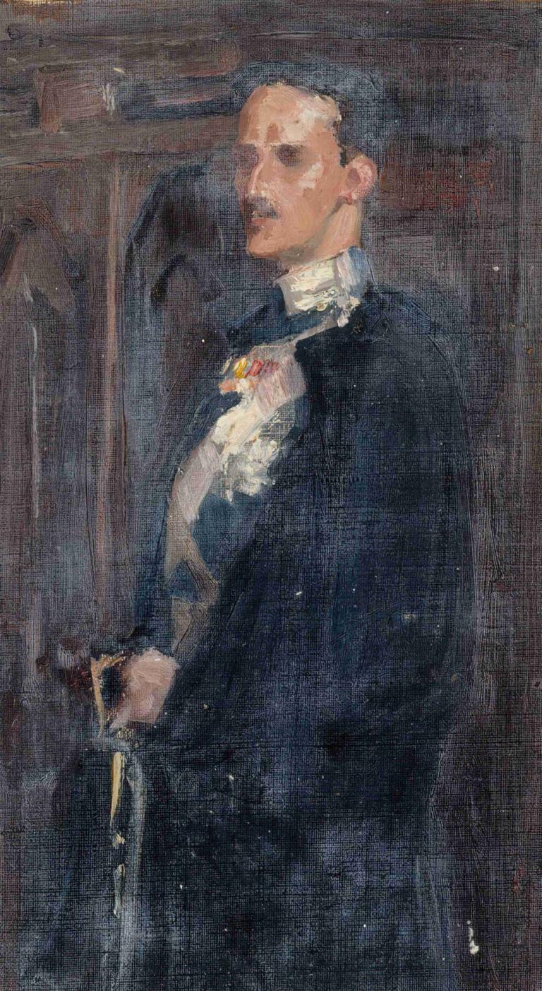 Skecth for the Portrait of Prince Carl,Albert Edelfelt,Oil Painting,Oil Painting, 1boy, male focus, solo