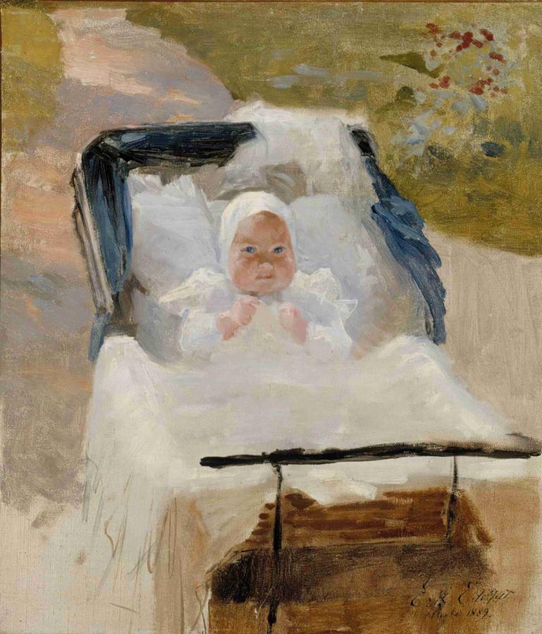 The Artist's Son Erik In A Pram,Сын художника Эрик в коляске,Albert Edelfelt,Альберт Эдельфельт