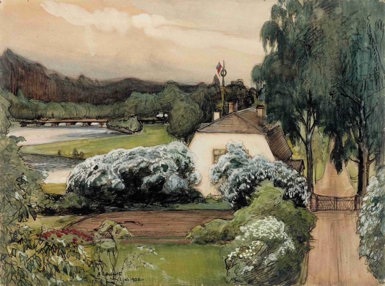 The Foreman’s House at the Saari Manor,Förmannens hus på Saaris herrgård,Albert Edelfelt,Oljemålning