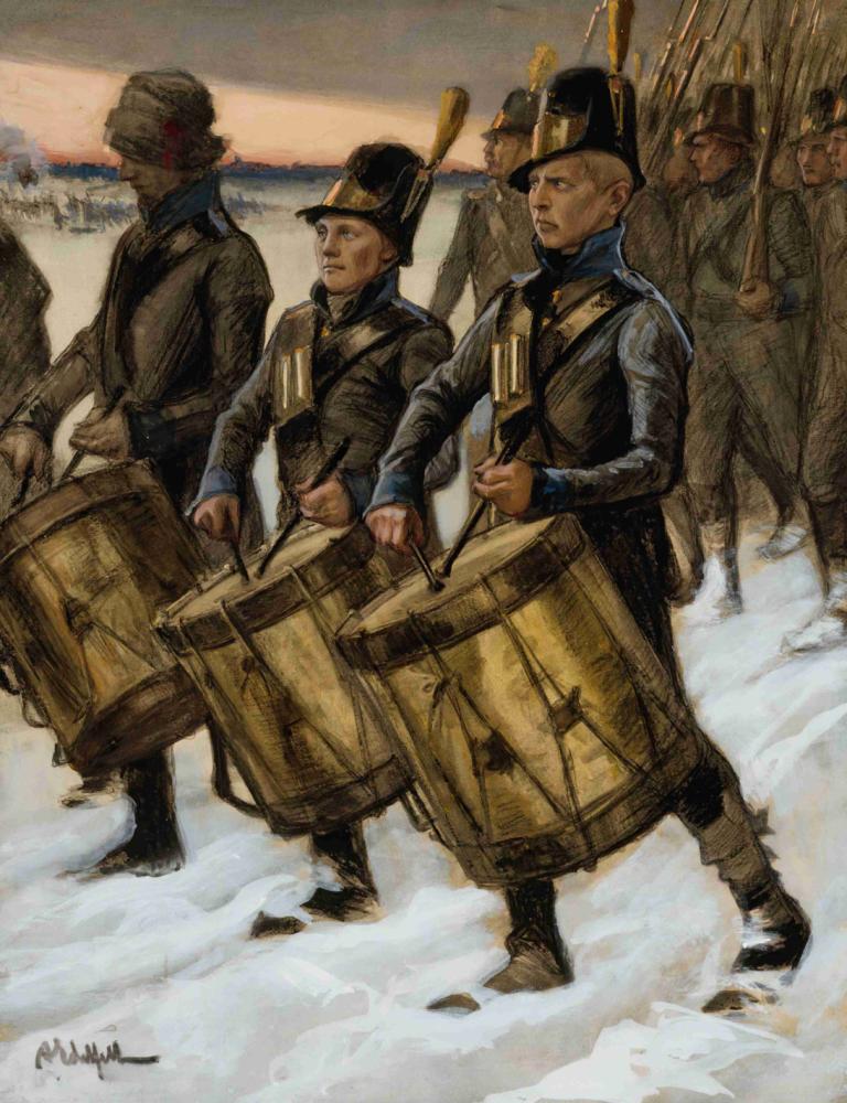 The March Of The Björneborg Regiment,Марш Порийского полка,Albert Edelfelt,Альберт Эдельфельт,Картина Маслом