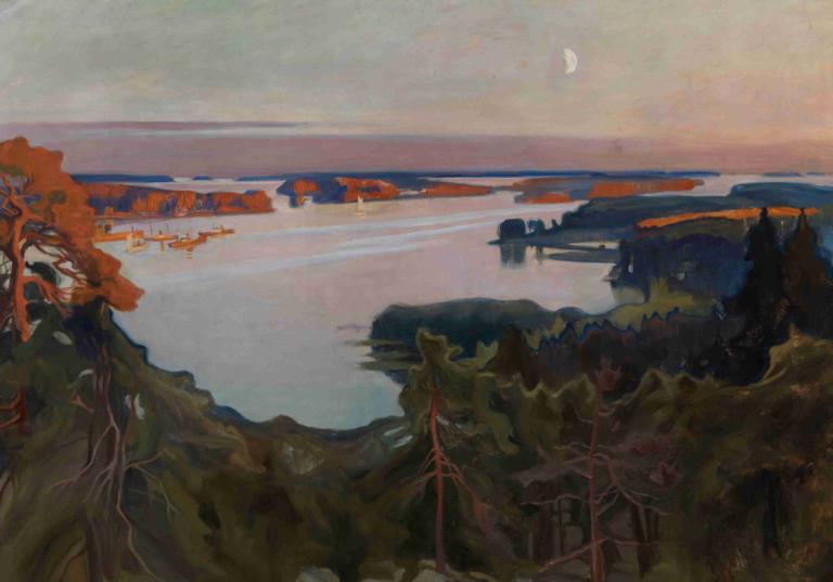 View Over Haikko,Widok na Haikko,Albert Edelfelt,Obraz olejny,Obraz olejny, sceneria, drzewo, żadnych ludzi