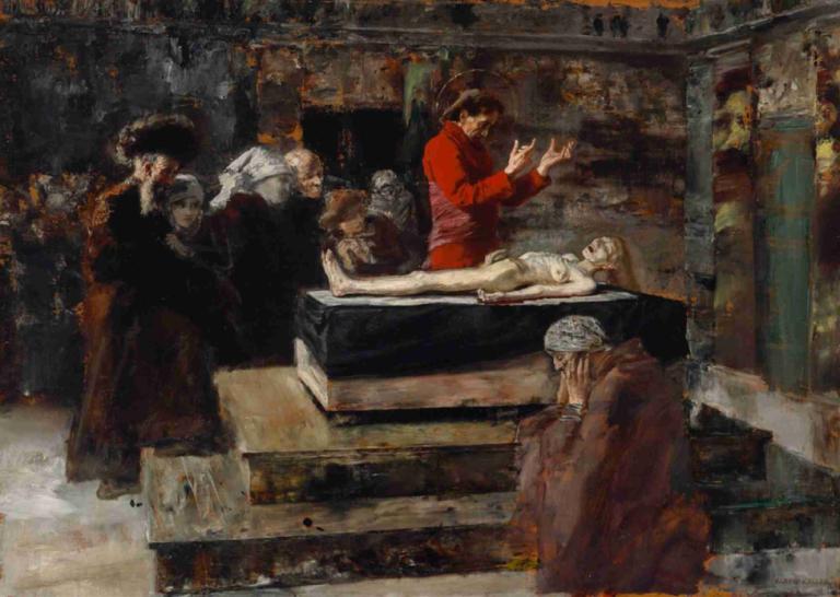 The Raising of Jairus's Little Daughter,Învierea fetiței lui Iairis,Albert von Keller,Pictura in ulei