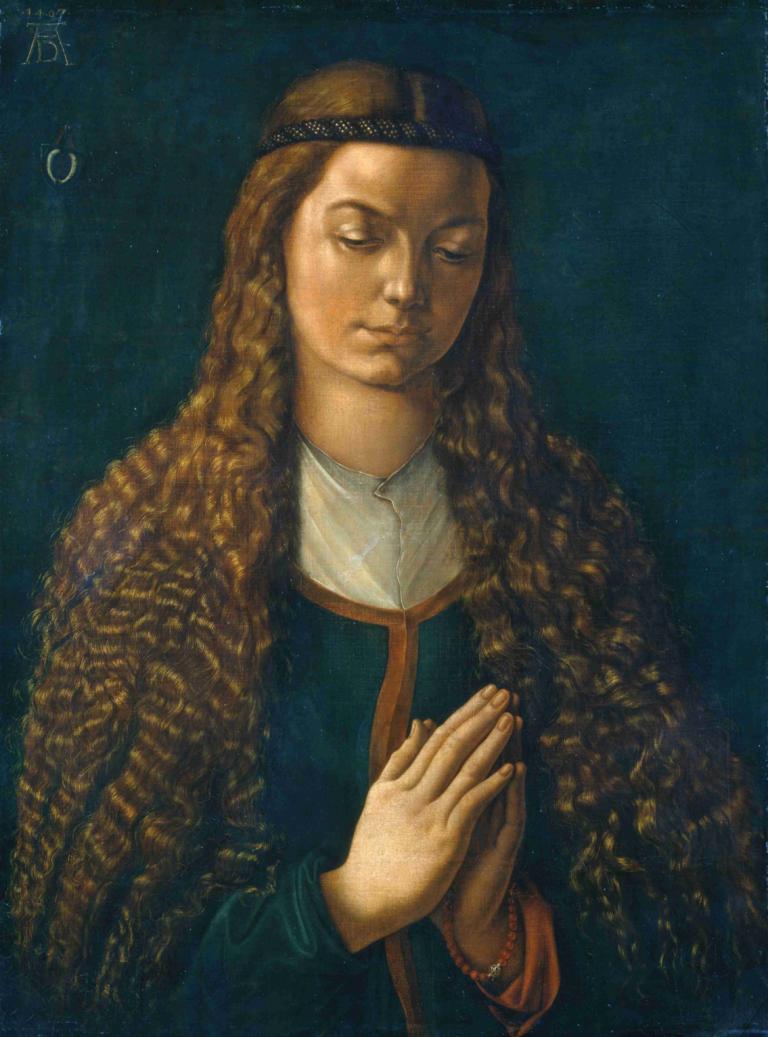 Portrait of a Young Woman with Her Hair Down,머리를 내린 젊은 여성의 초상화,Albrecht Dürer,알브레히트 뒤러,오일 페인팅,오일 페인팅, 독주