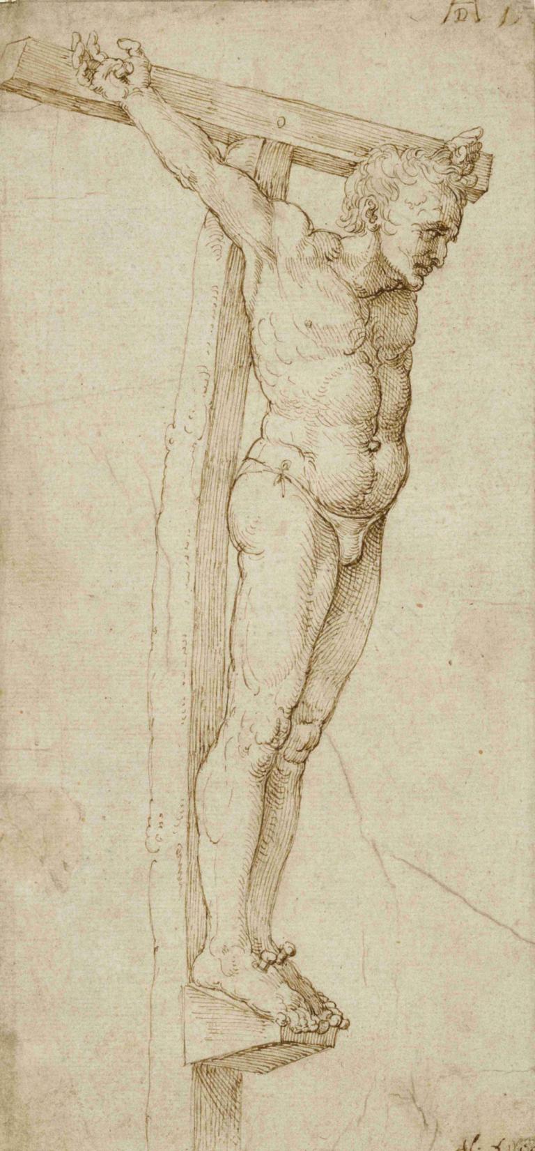 Study of the Good Thief,Studi tentang Pencuri yang Baik,Albrecht Dürer,Sketsa,Sketsa, 1 anak laki-laki