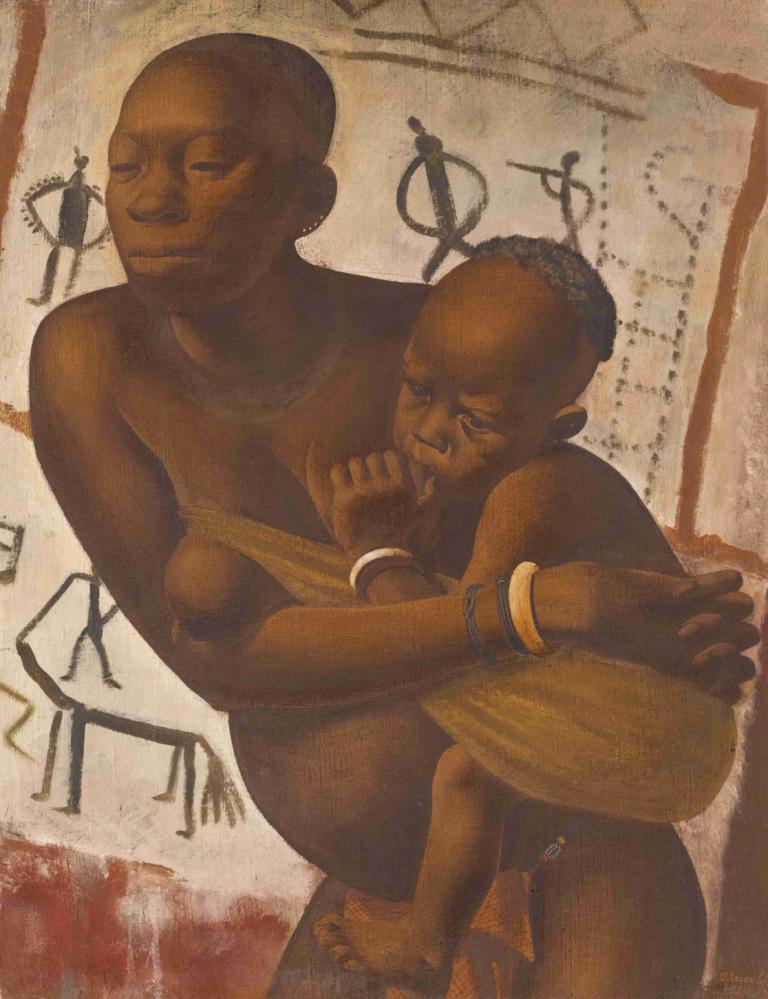 Banda Woman With Her Child,Banda femeie cu copilul ei,Alexander Evgenievich Yakovlev