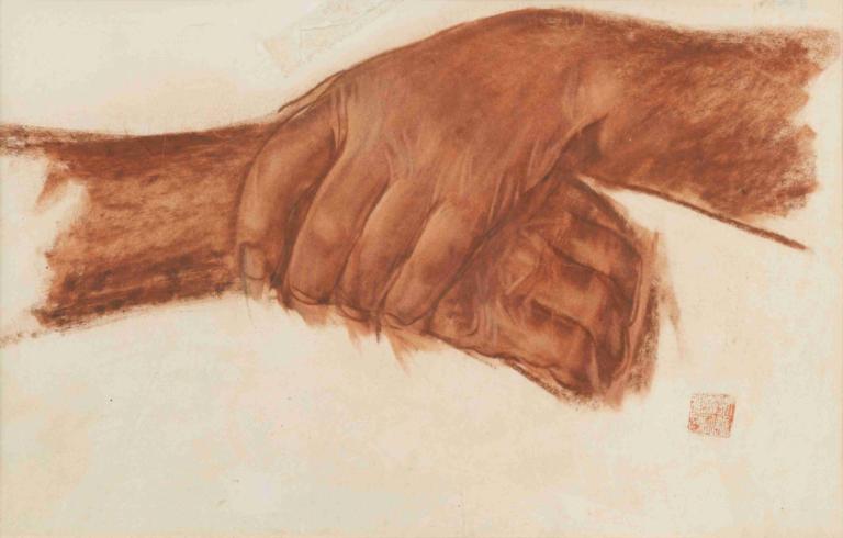 Study of hands,Ellerin incelenmesi,Alexander Evgenievich Yakovlev,Renk Taslağı,Renk Taslağı, eldivenler