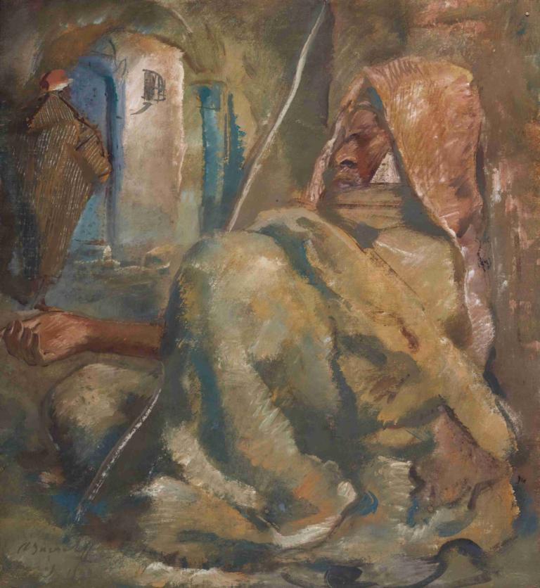 The Beggar,Dilenci,Alexander Evgenievich Yakovlev,Yağlı boya,Yağlı boya, silah, erkek odak, kılıç, 1 oğlan