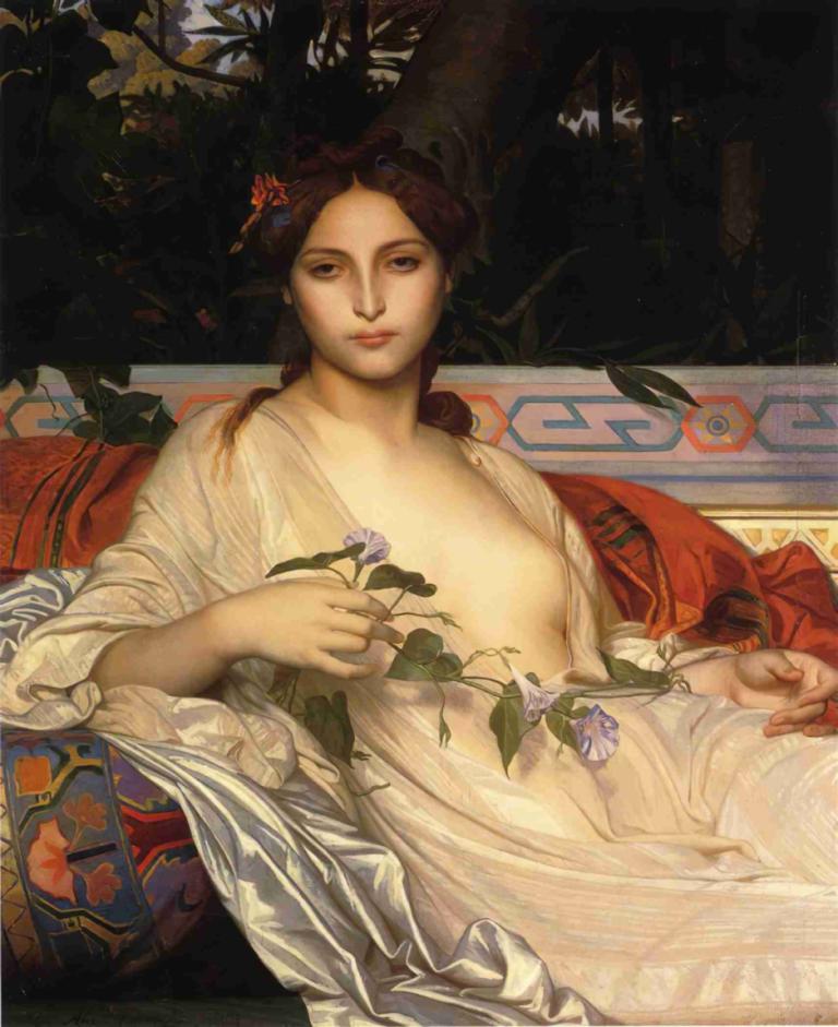 Albayde,Alexandre Cabanel,Peinture à l'huile,Peinture à l'huile, parodie des beaux-arts, 1fille, solo, fleur