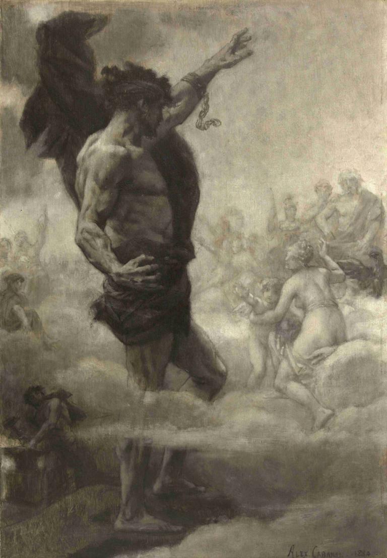 Le Titan,Titan,Alexandre Cabanel,Öljymaalaus,Öljymaalaus, kuvataideparodia, useita poikia