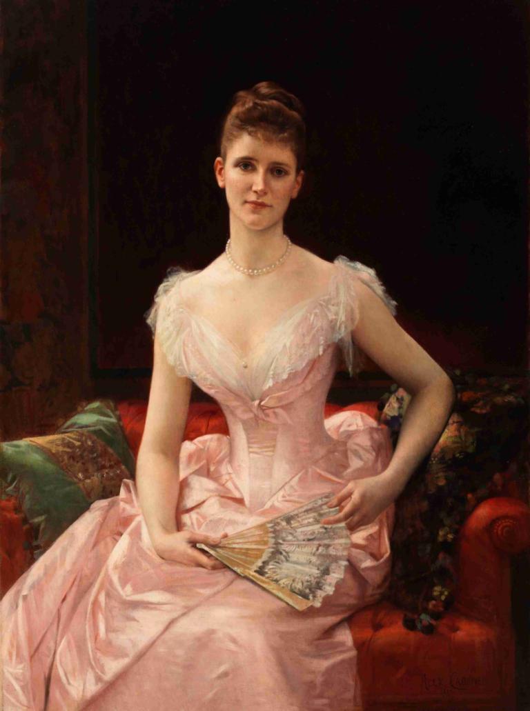 Olivia Peyton Murray Cutting, Wife Of William Bayard,奧利維亞·佩頓·默裡·卡廷，威廉·巴亞德的妻子,Alexandre Cabanel,亞歷山大·卡巴內爾,油畫