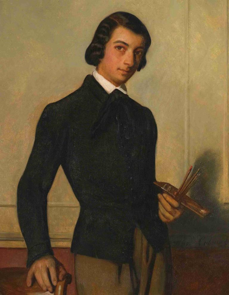 Portrait Of A Young Artist,Potret Seorang Seniman Muda,Alexandre Cabanel,Lukisan cat minyak