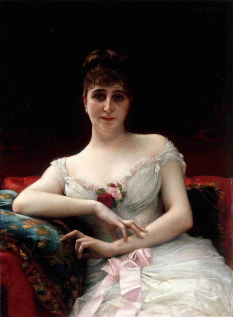 Portrait de Madame Edouard Hervé,Potret Nyonya Edouard Hervé,Alexandre Cabanel,Lukisan cat minyak