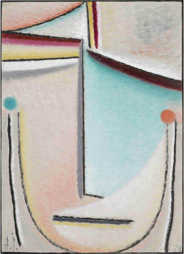 Abstract Head,Pink-Light Blue,Testa astratta, rosa-blu chiaro,Alexej von Jawlensky,Pittura ad olio