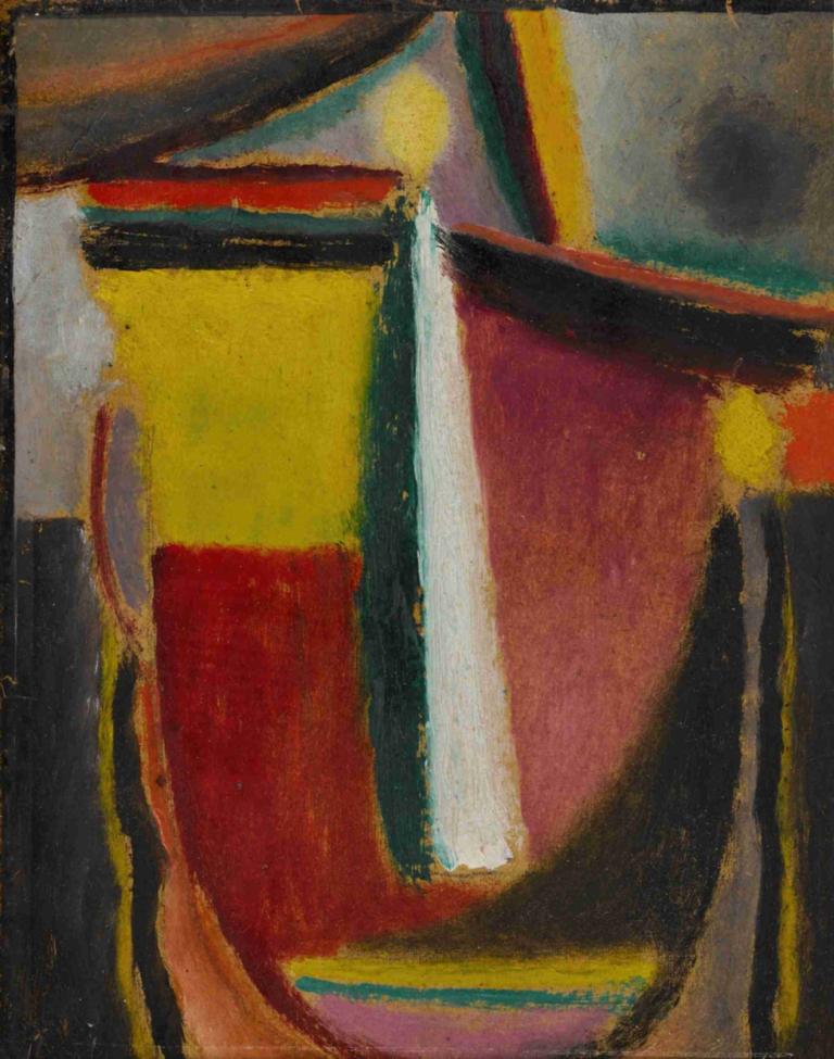 Abstrakter Kopf (Abstract Head),アブストラクト・ヘッド,Alexej von Jawlensky,アレクセイ・フォン・ジャウレンスキー,油絵,油絵, ソロ, 従来のメディア, 男性の焦点